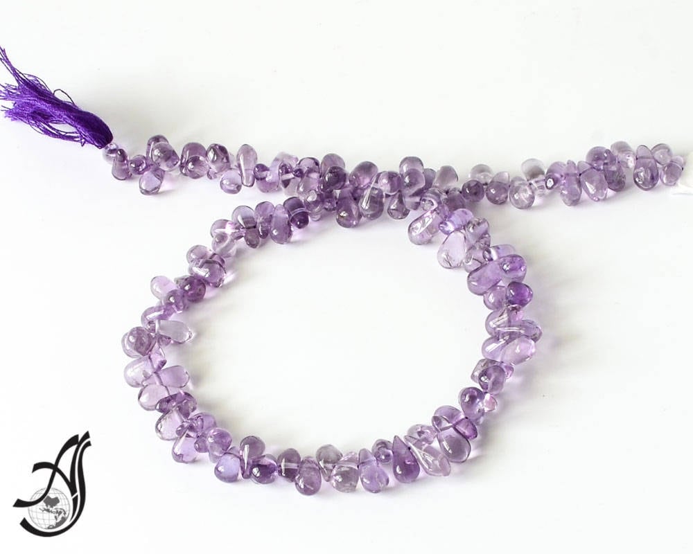 Amethyst Plain Briolette 5x10 appx, Side drill appx.,Purple,15 inch ,AAA Best transparent quality, 100% Natural,