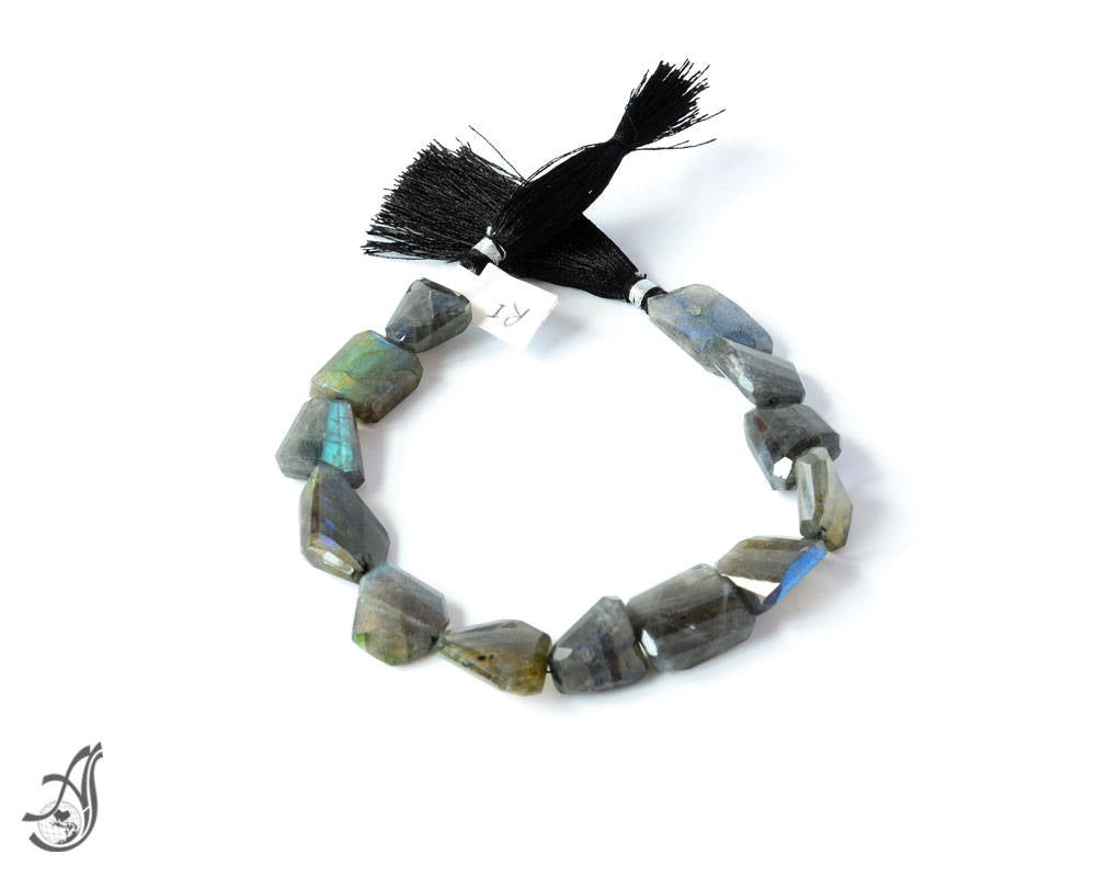 Labradorite Fct. fine Tumble ,AAA Top Qty. 12 to 18 mm 8.5 inch Length, Brillient rainbow shine 0n each piece, most creative style.