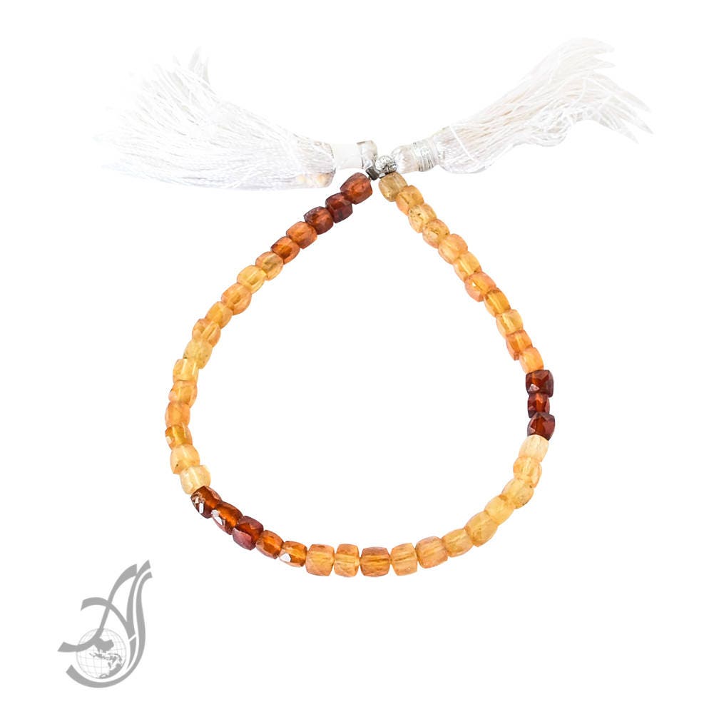 Hessonite Garnet Bead, Square Shape 5X5MM Multi Color Garnet Bead Necklace For Women, 100% natural garnet Gemstone For Jewelry Making