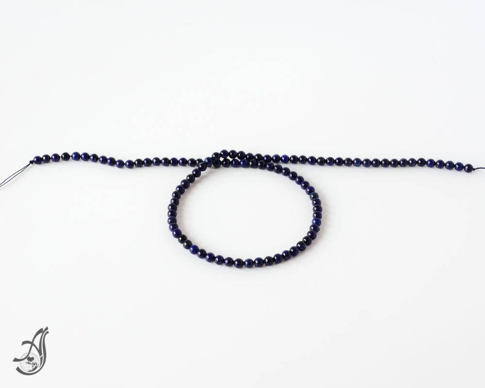Lapis Lazuli 4mm Round Plain ,16 inch ,blue color, 100% Natural , best Color,Most creative,