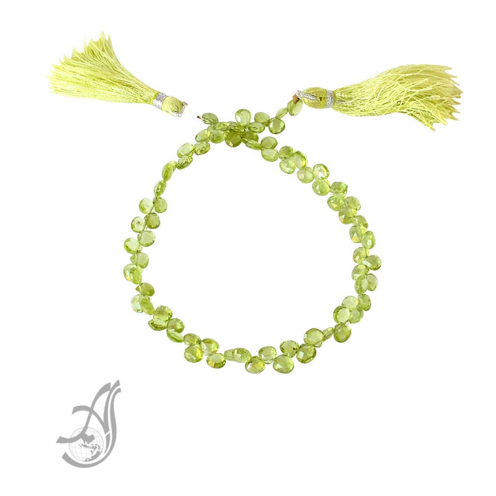 Natural Peridot Bead,5mm Briolette Gemstone Bead Necklace,15 Inch Strand Peridot Bead , August Birthstone For Jewelry Making,Gift For woman