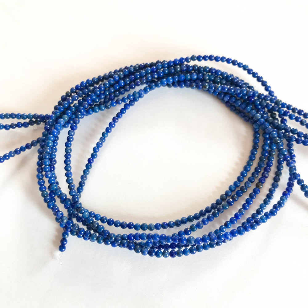 Lapis lazuli Round 2.5 mm plain . top Quality ,16 inch ,blue color,100% Natural , best Color,Most creative #49