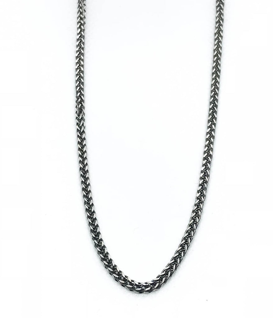 Black Chain, 925 Sterling Silver Spiga chain Necklace, Black Rhodium Gift For Women & Men, Black ,Gift for her, strong N heavy chain,Breated