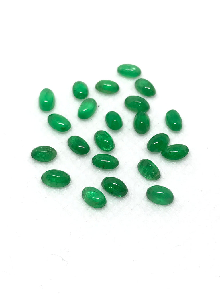 Emerald Cabochons 5x3 mm appx. Green color, Lively, 100% Natural, creative( #-G-00061 )