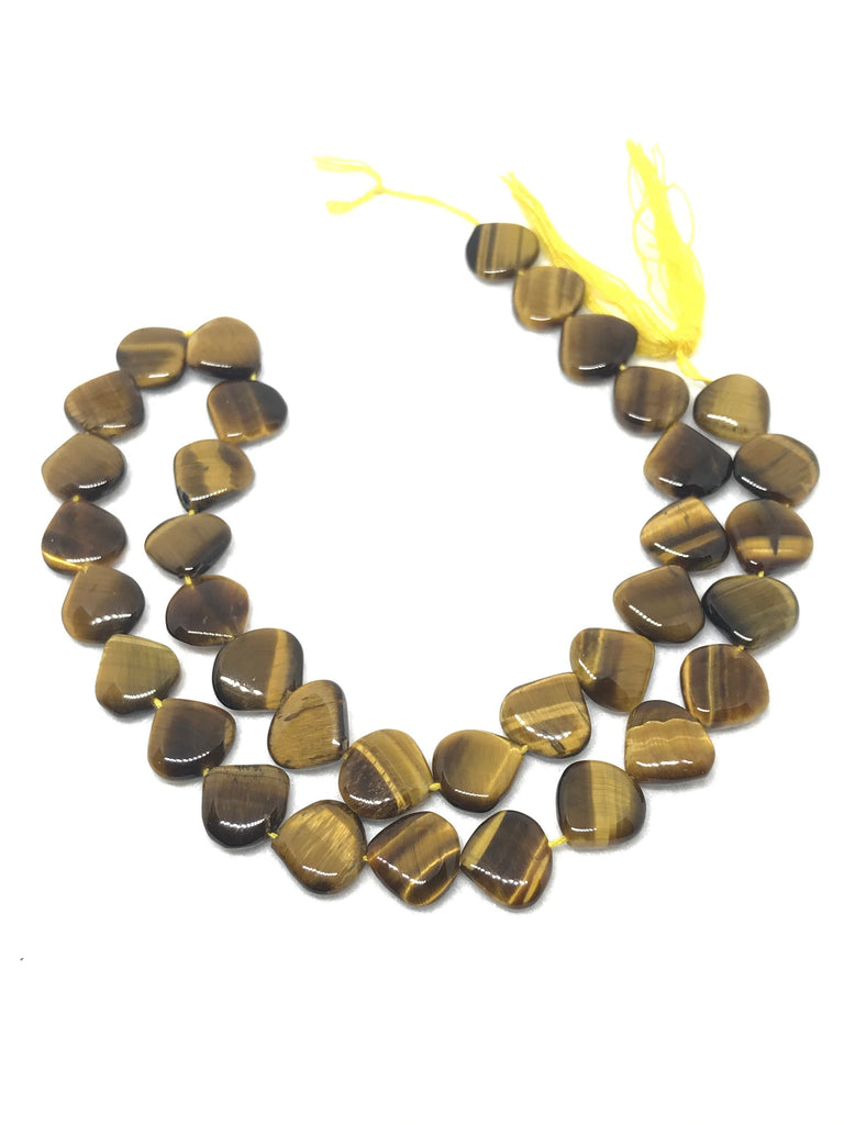 Tiger Eye Cabochons Beads, 10.5x10.5mm Heart Tiger Eye Gemstone, ,Multi Color Tiger Eye Beaded Necklace, 14.5" Strand Tiger Eyey Bead (1091)