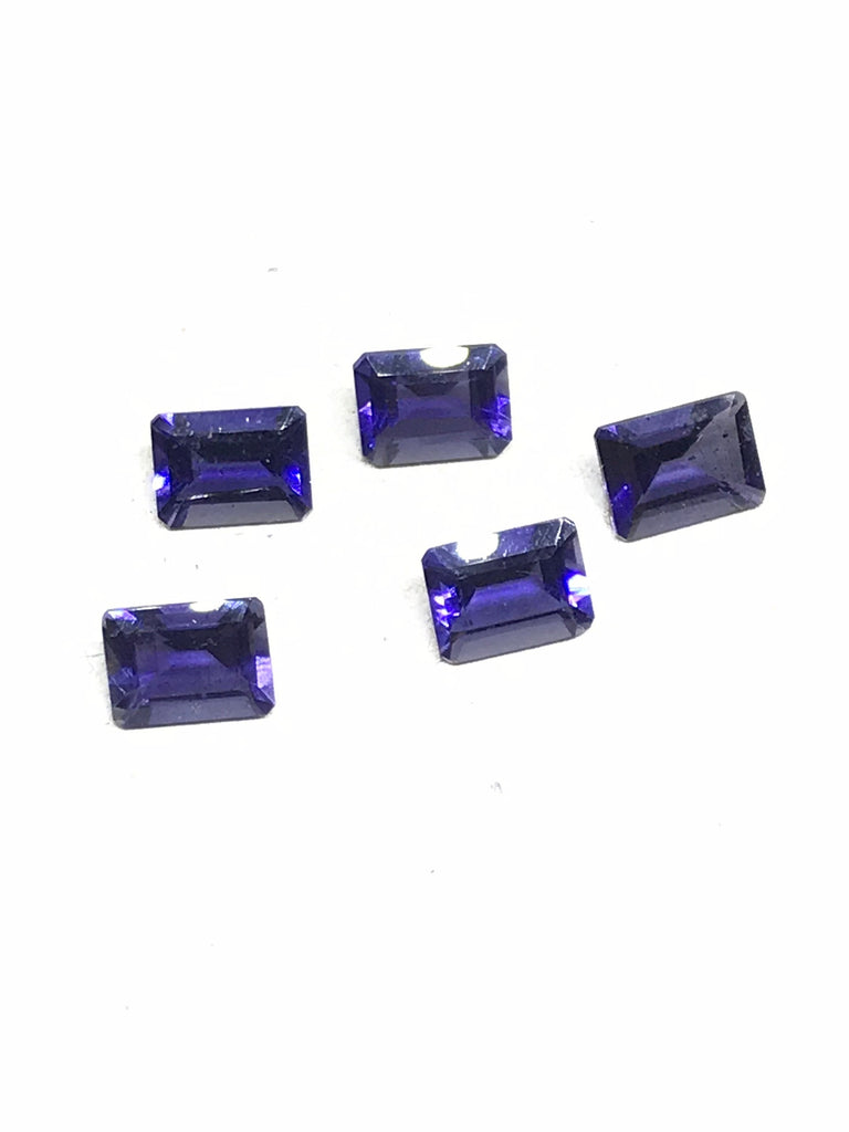 Iolite Faceted Rectangular cut 6x 8 mm appx. Fine quality, Blue as saphire, aaa quality, 100% natural, Pck of One piece (# 00015)