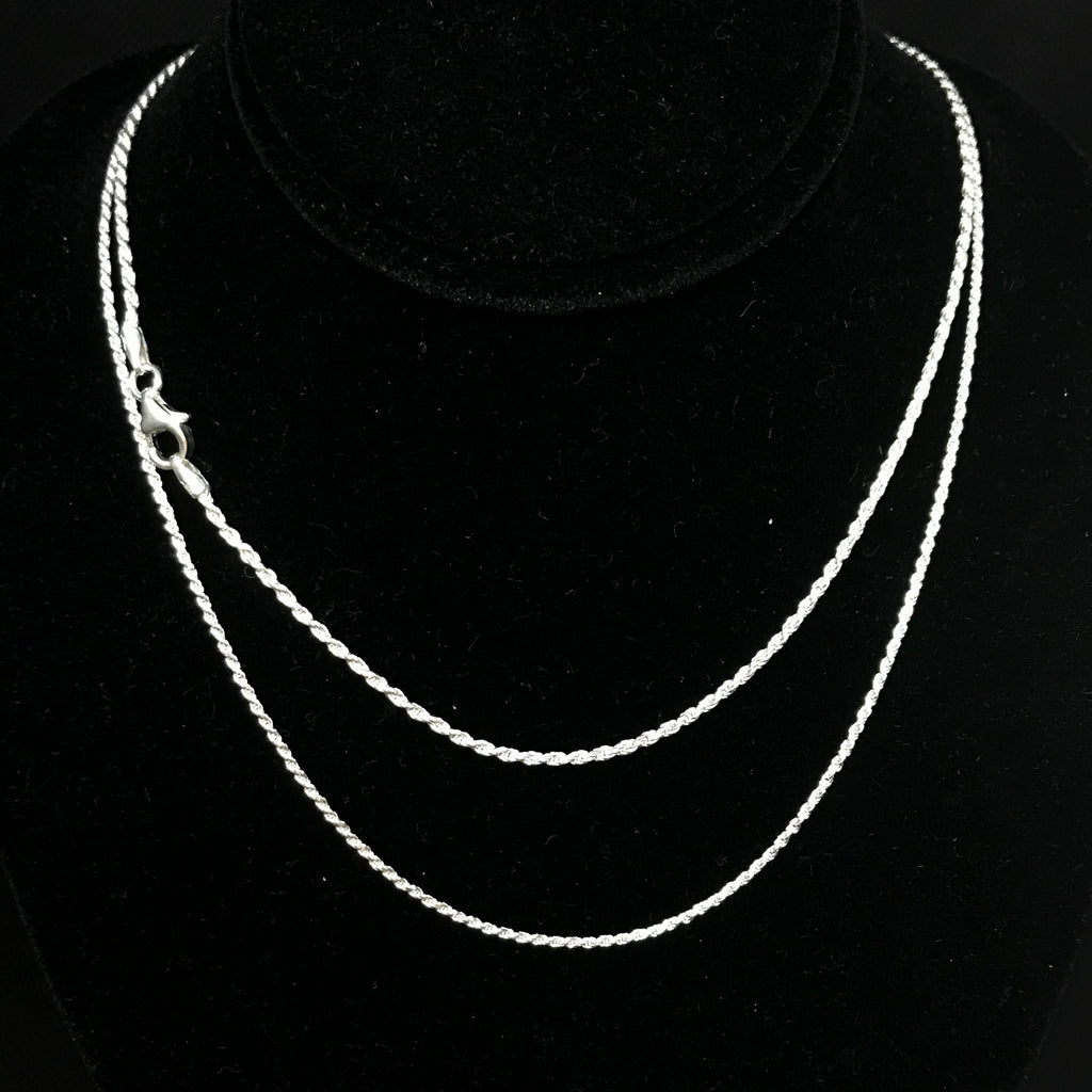 Silver Rope Chain, 925 Sterling Silver, Rope Chain Necklace, Italian Chains, Chain For Women & Men, Heavy Chains (SRDC-25-16" to 24") )