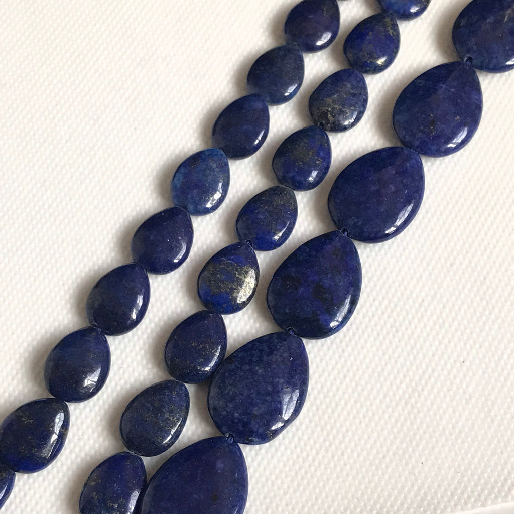Lapis Lazuli Beads, 16x12mm / 25x18mm Big Size Pear lapis Gemstone Beaded Necklace For Woman,16 Inch Smooth Lapis Lazuli Bead Strand #1338