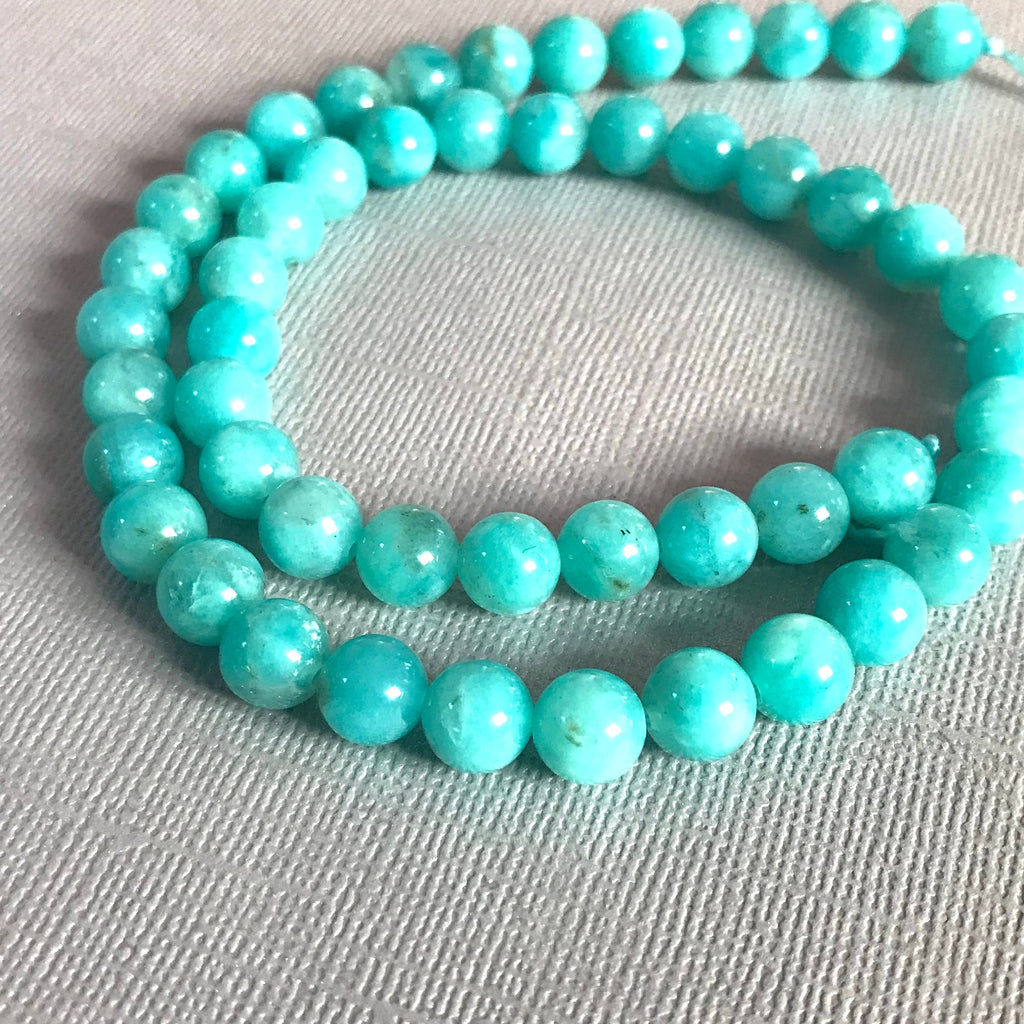 8mm Amazonite Beads, Round Smooth Amazonite Beads, Gift For Women, 100% Natural Gemstone For Jewelry Making, 16 Inch Strand Beads
