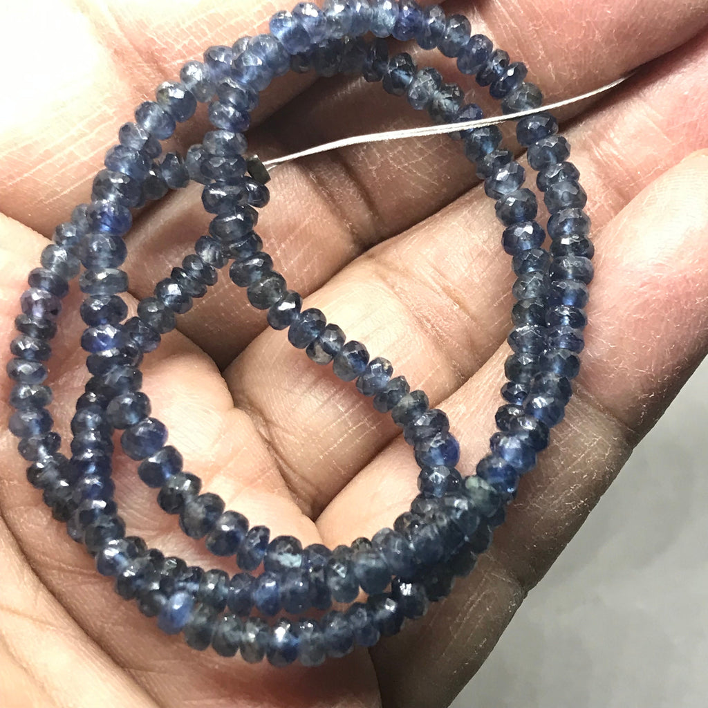 Blue Sapphire Beaded Necklace For Men/Women, Natural Ceylon sapphire Beads For Jewelry Making