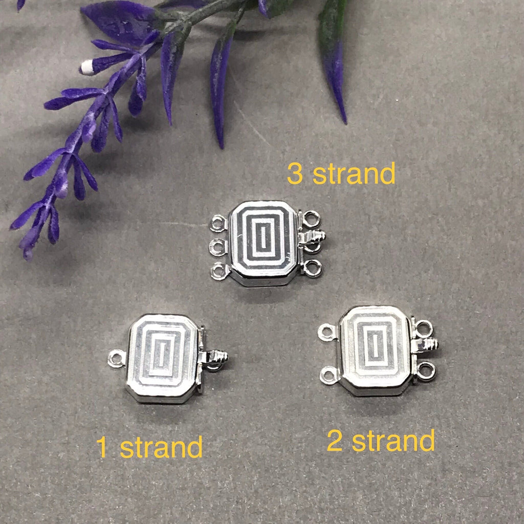 Sterling Silver clasp, engraved Rectangular Box Clasp, Carved Pattern, Necklace connector ,Push in & out ,one of a kind ,Pack of 1 Pc #SCR-4
