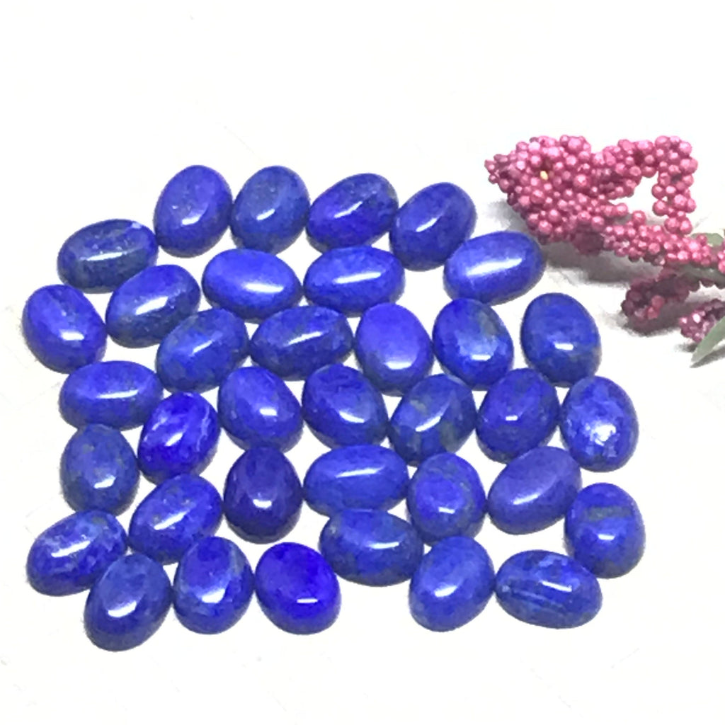 Natural Lapis Lazuli Cabochons, 8x6mm Oval Lapis Lazuli, Loose Blue Lapis Gemstone For Jewelry, lapis September Birthstone -CB-00327