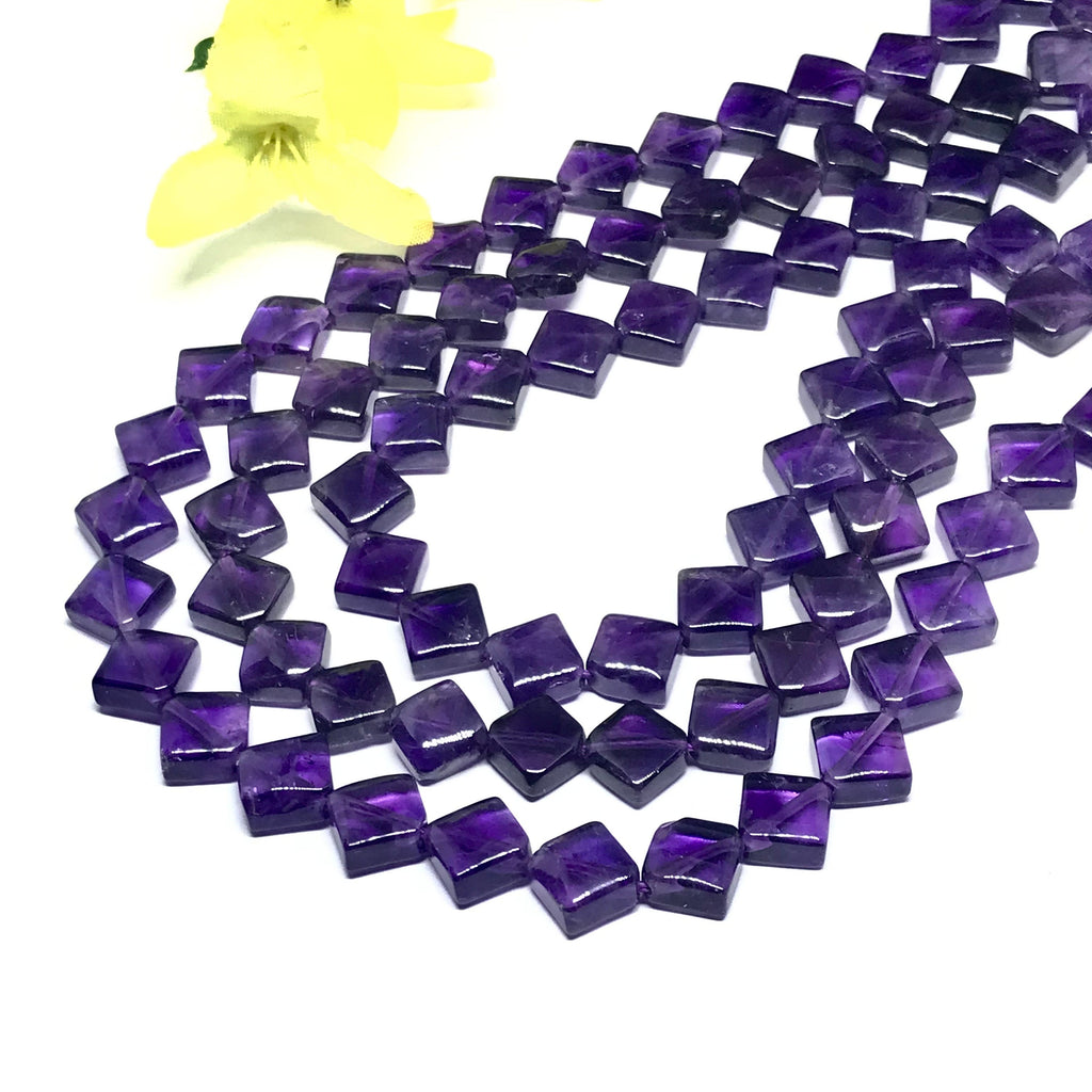 Natural Amethyst Beads, 13x12 mm Amethyst Gemstone Bead Necklace, faceted Purple Amethyst Beads, 16 Inch Strand Amethyst Bead #1400