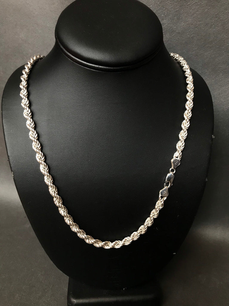 Hollow Rope Chain, 925 Sterling Silver Chain, Rope Chain Necklace, Heavy Rope Chain, Italian Chain, Gift For Women, Chain For Men ( CV-120)