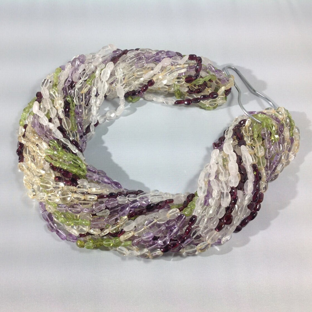 Multi Gemstone Beads, 6x8mm Oval cut Amethyst,garnet,Peridot,Rose Quartz Beads,38 Inch Strand Beads,100% Natural Gemstone For Jewelry making