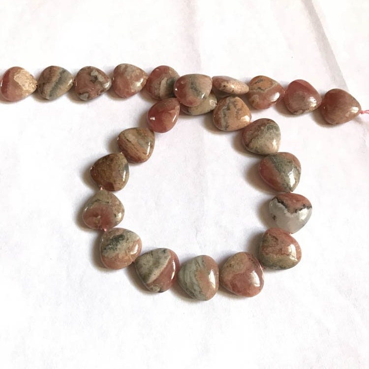 Natural Rhodochrosite Beads, 16x17mm Polished Fatty Pear Rhodochrosite Gemstone Beads,Rhodochrosite Cabochon For Ring/Pendant/Jewelry (#998)