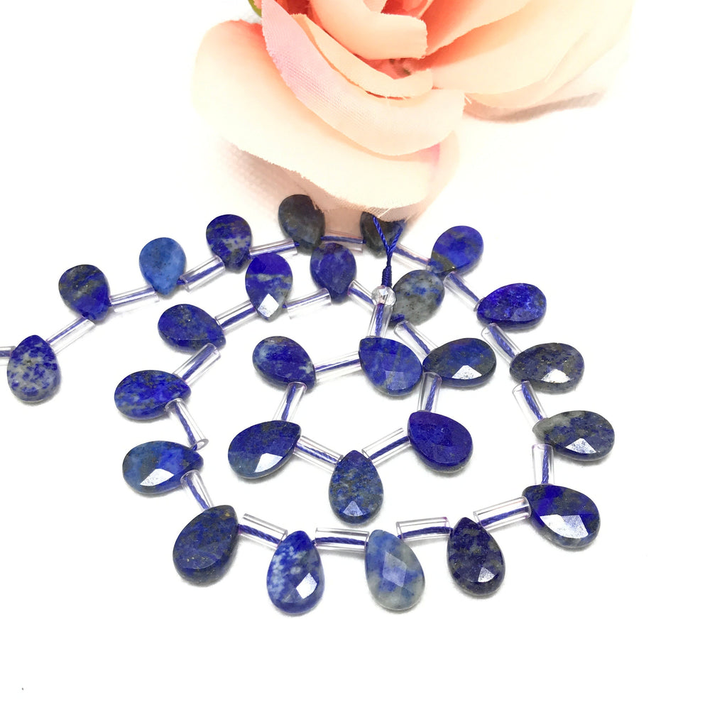 100% Natural Lapis Lazuli Bead, Faceted Briolette Lapis Bead, Triangle Shape Beads, 12x8 mm Lapis Beads, Loose Lapis For Jewelry Making
