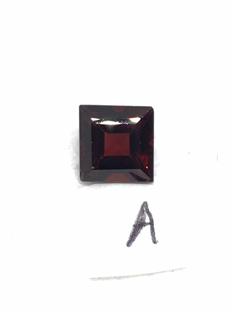 Red Garnet Square Faceted 7.6x8,- 8.4x8.4 mm, Red, 100% natural, most creative.One of a kind(#G0099)