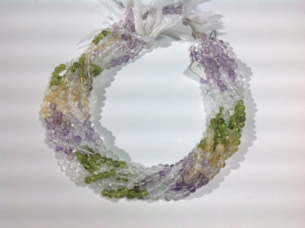 Round 3.5 mm Plain Multi stone,Amethyst,citrine,Peridot,Quartz