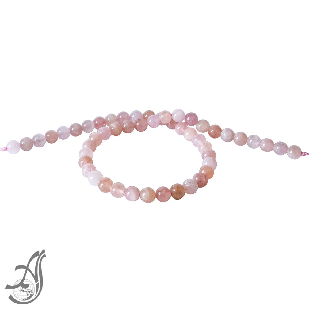Morganite,Pink Aquamarine, AAA Quality , 8 mm, plain/smooth , 16 inches full strand (# 33)