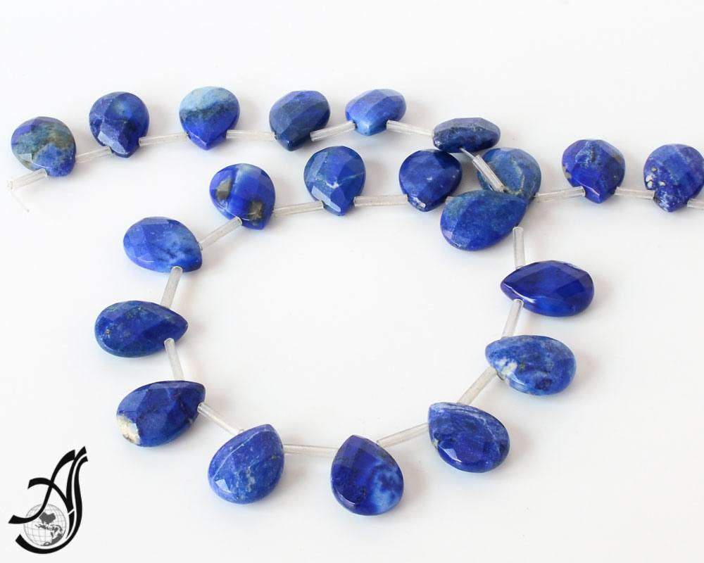 Lapis lazuli  Pear shape/Flat Briolet  13x18 mm Exceptional.  top Quality  mm,16 inch ,blue color,100% Natural , best Color,Most creative,