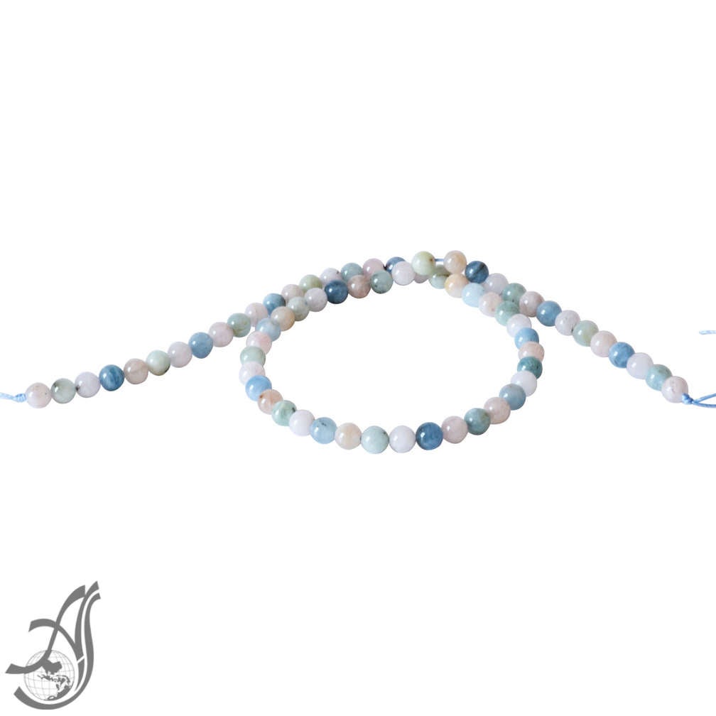 Aquamarine  Multi color Pefect Round 6 mm appx,  Natural earth mined, 14 inch, Creative.