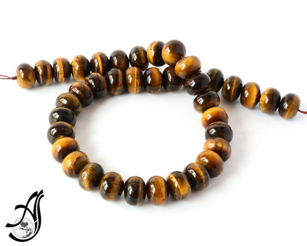 Tigers Eye Rondale Plain 14mm 16inch full strand.One of a kind, very creative.Black & yellow Color