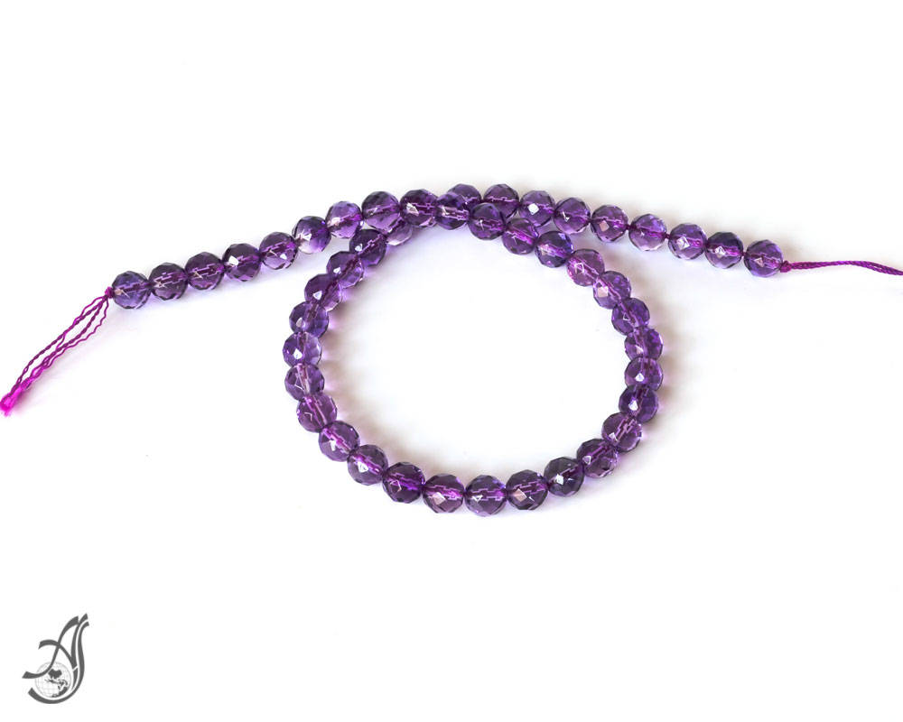 Amethyst Faceted 8mm Fine Qty Facetd , calibrated, Purple,full strand 16 inch,AAA quality,perfect cut, full transparency,