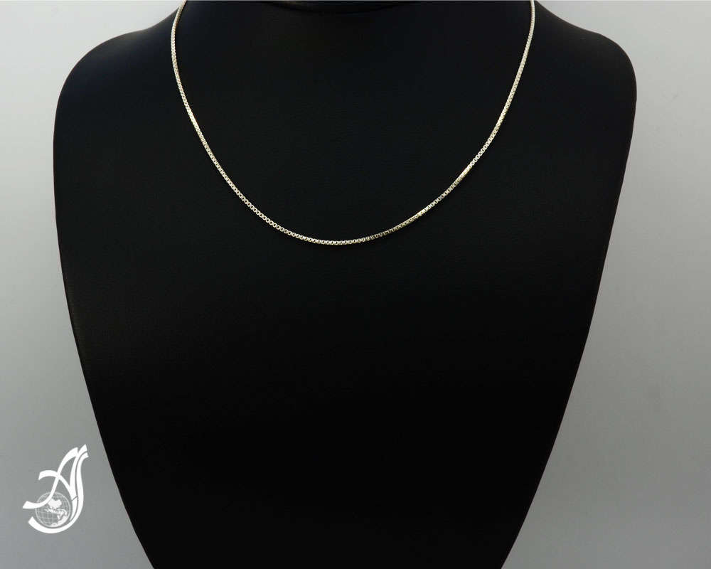 Sterling Silver 1.3mm Box Chain Necklace Solid Italian Nickel-Free, 16 inch