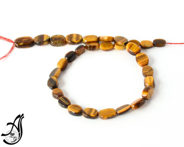 Tiger Eye Oval Plain 7x10 mm APPX.16inch full strand.One of a kind, very creative style.Black & yellow Color (code -R.MG )