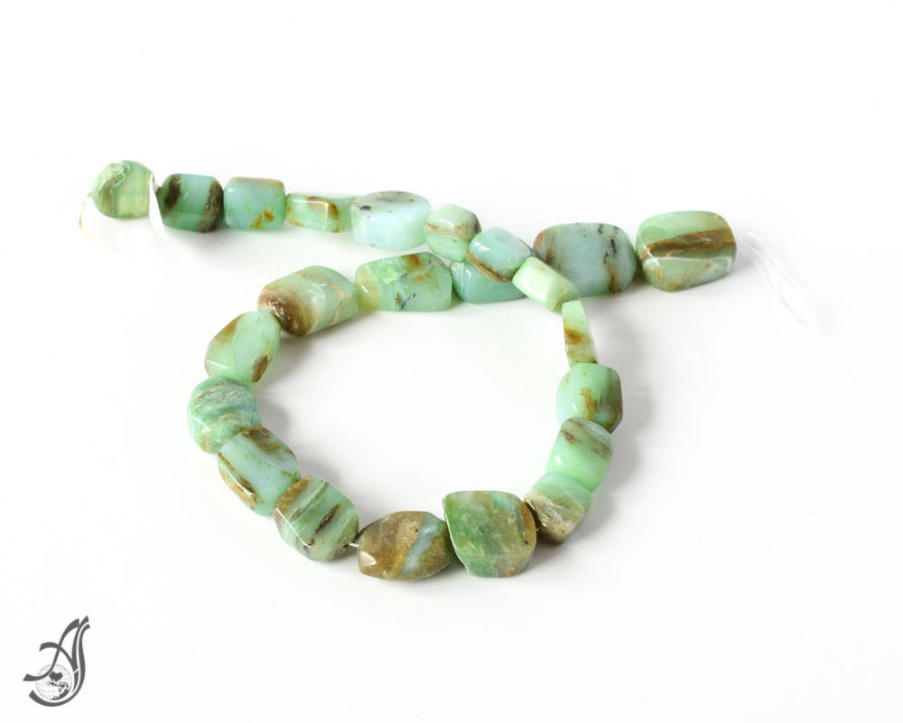 Peruvian Opal,Blue , Flat, Faceted Tumbel, 18x23 to 13x17 mm appx Gradusted,Natural, Very Creative