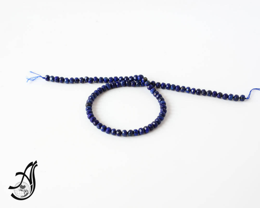Lapis Lazuli 6 mm  faceted Rondale  Plain ,16 inch ,blue color,  Natural ,Most creative,