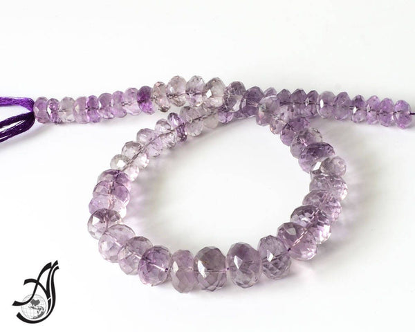 Amethyst Bead Necklace, Loose faceted Amethyst Gemstone Bead For Jewelry/Pendant, 12MM To 16MM Amethyst Rondelle Bead, 15 Inch Strand