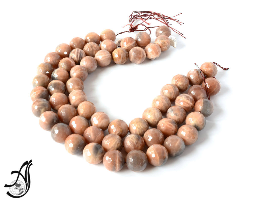 Peach Moonstone Faceted Round 20mm Exceptional,Peech color, AAA Fine quality, Very creative.
