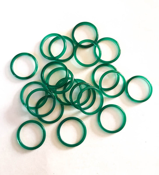Beautiful Green Onyx ( Jade color) Rings Size 9  approximately,  3 mm thickness, Can be used for Various styling jewelry.