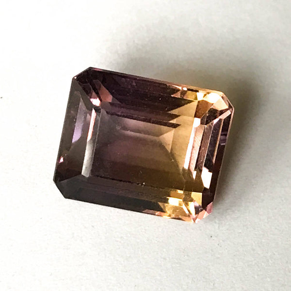 AAA Ametrine Faceted Rectangular cut  11x13.4 mm, Purple  & yellow color togeather 100% Natural