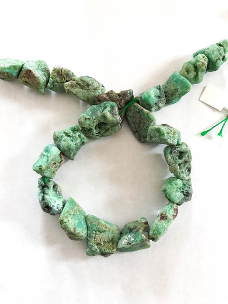 Chrysoprase Tumble Rough,Green,  16 strand, inch ,Beautiful ,Variety of Green ,Creative of Excellent design. Natural ,Earth mined
