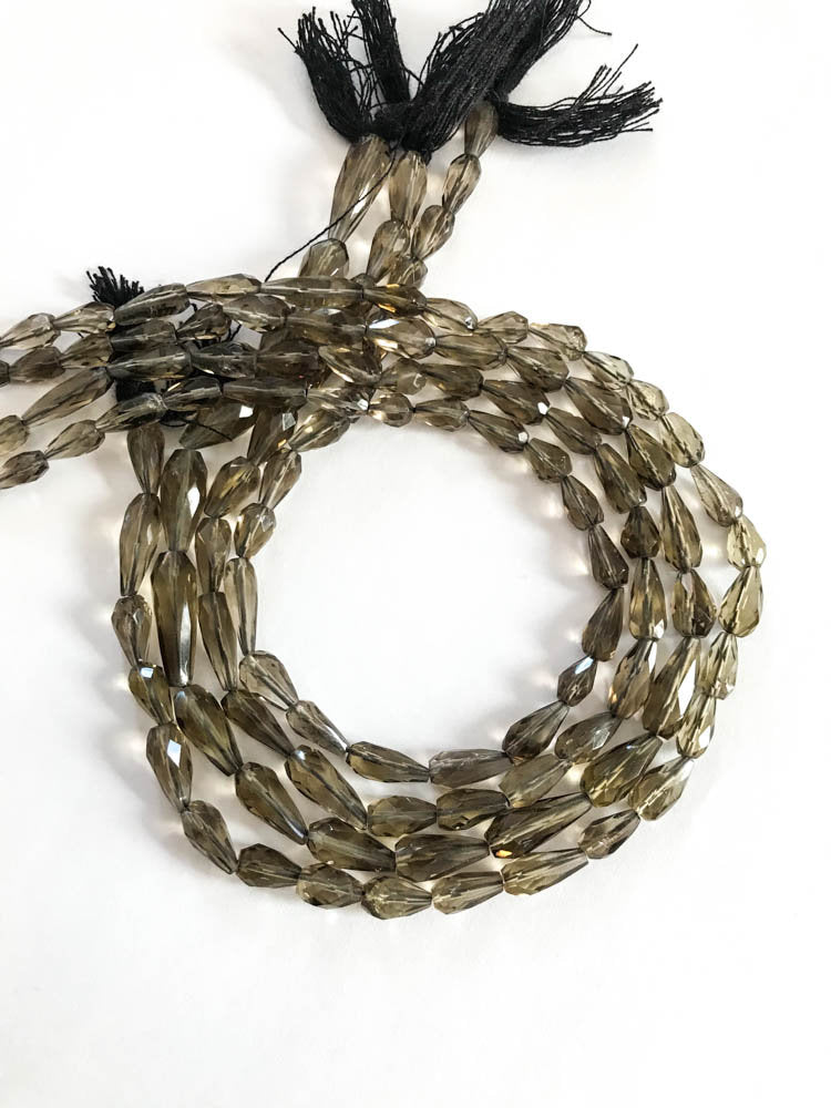 Smokey Quartz Faceted Tear drop 6x10 mm appx. 15 inch, Most creative.100% Natural, Lively Brown Color ,