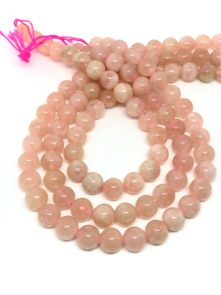 AAA Natural Morganite Beads, 10mm Pink Morganite Beads, Smooth Morganite For Jewelry making, Gift For Women, 16 Inch Strand Beads (# 1016)