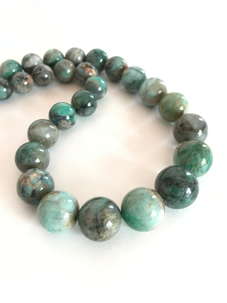 Beautiful Natural Emerald Round Necklace Lay out,16 mm to 9 mm appx., Green color,Graduated 100% Natural, creative 21 inch (001037)