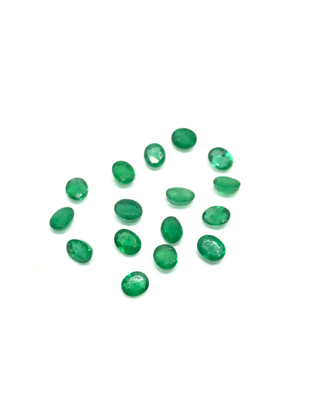100% Natural Emerald Lot, Faceted Green emerald, 5X4mm Emerald Oval, May Birthstone,Green Gemstone, Zambian Emerald For Jewelry( #-G-00063 )