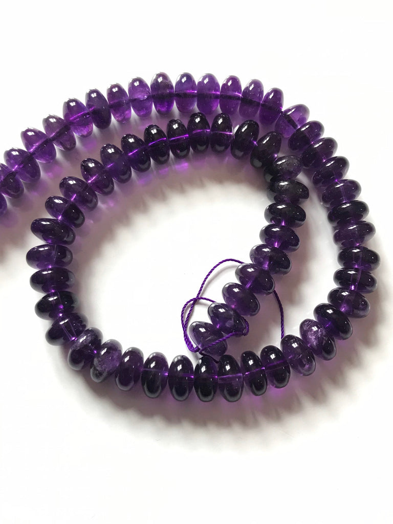 Top Quality African Amethyst Plain Rondale 10.4 mm calibrated, Purple,16 ",perfect cut, Rich color 100% Natural (#1161)