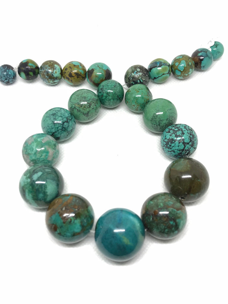 Beautyful Natural Turquise Plain Round 13 to 25 mm appx. 16 inch,Designers creative heaven ,sleeping beauty ( # 1216)