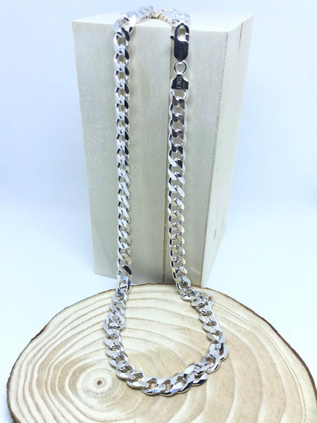 CUBAN Link Beautiful Italian925 Sterling silver chain/ Necklace, StrongHeavy Duty, tarnish free,8 mm wide ( #GD 200 )