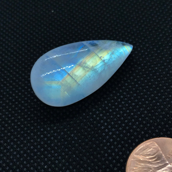 Rainbow moonstone Pear Cabochons 1 pcs, AAA  Extra ordinary quality, best Sheen or Rainblw, 32.8x16.9 mm (#CB- 280)