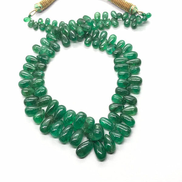 Genuine AAA Emerald Briolet Necklace Lay out,13.5x7.52 to 7.3x3.7  mm appx., Green color,Graduated 100% Natural, creative  (# 1311)