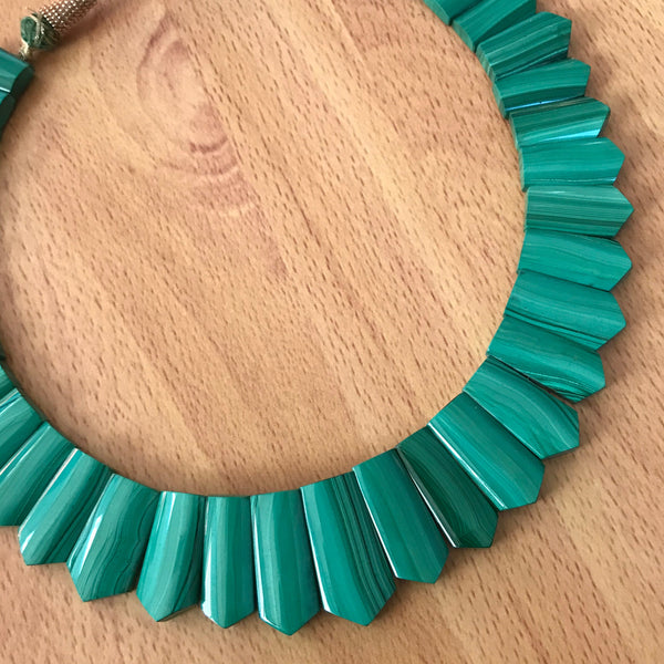 Natural Malachite Bracelet , Round plain 8 mm,green, Adjustable  length, on elastic thread.#(1308)