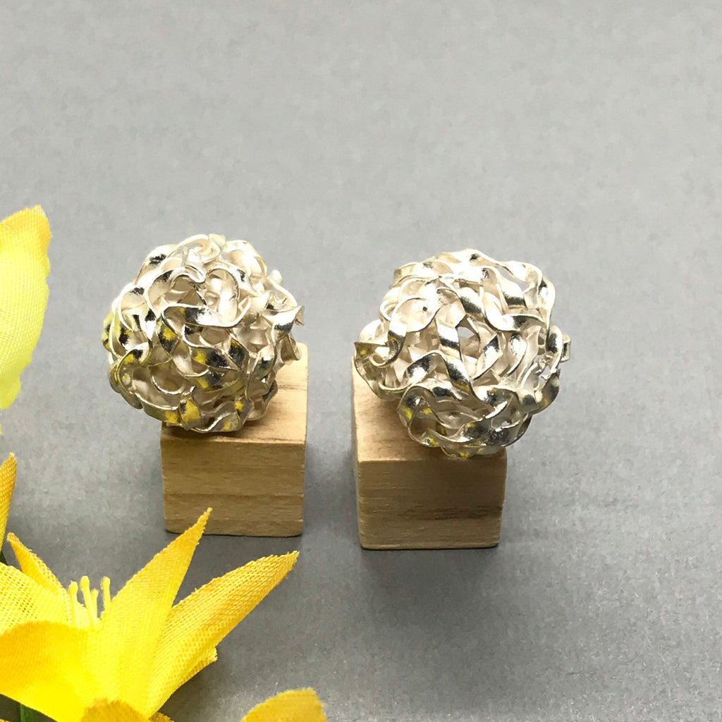 Silver Scrambeled Balls, 9 mm, Hill Tribe silver,Bazar Creative item,One of a kind, Pck of 1 piece  (AYS-HT1563)