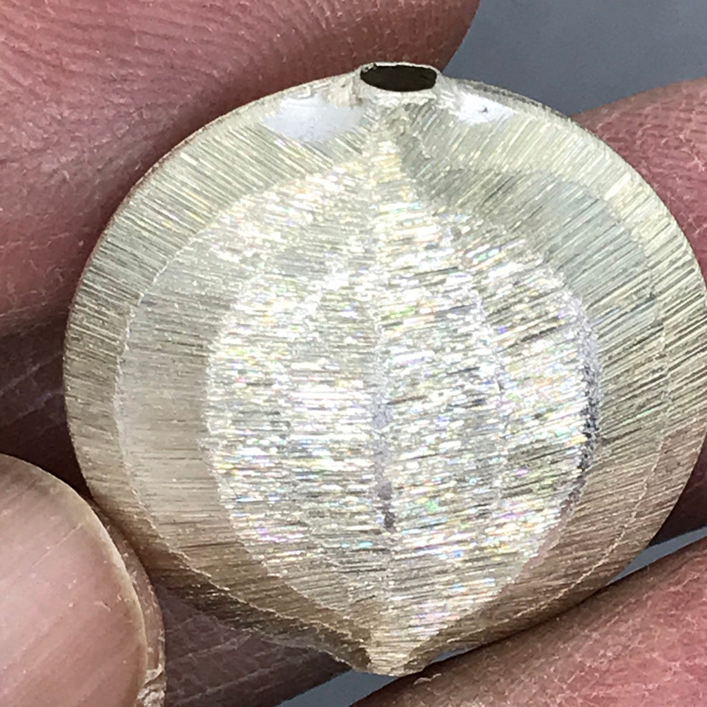 Silver, Hill Tribe Flat Round Bead,most creative,streight drillbig  hole, Creative item, 23.5 mm, Pck of 1 piece  (AYS-HT1601)