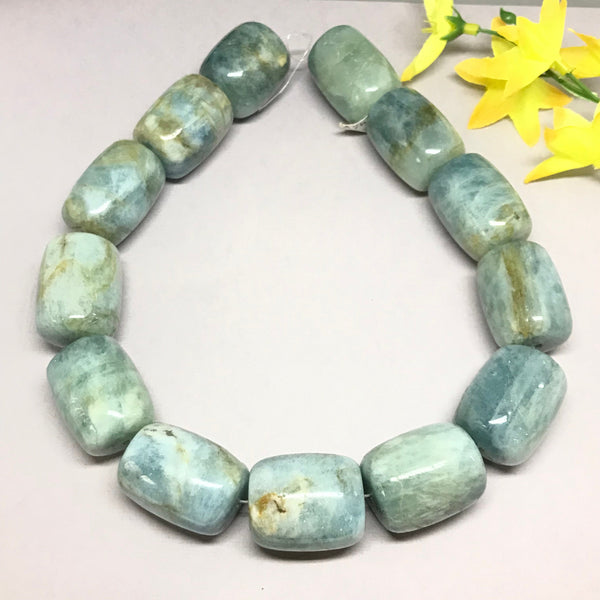 Aquamarine Beads,29x25mm Aquamarine Barrel Bead Necklace, Aquamarine For Jewelry Making,Gift For Women,16 Inch Strand,Best Quality Bead